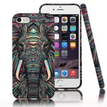 iPhone 7 Case,CLOUDS Luminous Luxury Fashion Cool Cute Elephant Tribe Animal TPU Rubber Durable Protective Case Cover for Apple iPhone 7 -Colorful Elephant