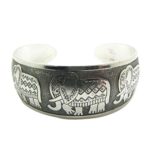 Susenstone Elephant Tibetan Tibet Totem Bangle Jewelry Retro Cuff Wide Bracelet