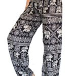 Banjamath® Women’s Smocked Waist Harem Hippie Boho Yoga Palazzo Casual Pants