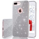 iPhone 7 Plus, VPR Bling Luxury Glitter Pretty Cute Premium 3 Layer Ultra Thin Sparkle Anti-Slick / Soft Slim TPU Unique/ Protective Case for iPhone 7 Plus (Silver)