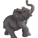 StealStreet SS-G-54135 Small Polyresin Elephant With Trunk Up Figurine Statue, 6.5″