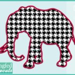 Alabama Inspired HOUNDSTOOTH ELEPHANT 4″ Vinyl Decal Car Truck Sticker