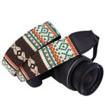 DSLR / SLR Camera Neck Shoulder Belt Strap – Wolven Cotton Canvas DSLR/SLR Camera Neck Shoulder Belt Strap for Nikon Canon Samsung Pentax Sony Olympus or Other Cameras – Light Yellow Stripe Pattern