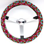 Mana Trading Handmade Steering Wheel Cover Mini Colorful Elephants