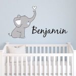 Boys Nursery Elephant Custom Personalized Name Wall Decal Large, Nursery Elephant Wall Decals, Boys Personalized Decals Elephants, Nursery Decals, Nursery Wall Decals, PLUS FREE HELLO DOOR DECAL