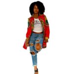 Dashiki Long Coat, Hemlock Women’s Jacket Long Sleeve Cardigan Pullover Tops Printing Windbreaker (XL, Red)