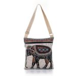 Nawoshow Bohemian Owl / Elephant Embroidered Pattern Shoulder Bag Crossbody Bag Messenger Shopping Bag