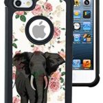 CorpCase iPhone 5 Case / iPhone 5S Case / iPhone SE Case – Indian Elephant On Vintage Floral / Hybrid Unique Case With Great Protection