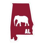 Original I Elephant Alabama Classic Vinyl Decal Bumper Sticker