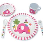 Culina Kids Melamine Dinnerware- Elephant Design. Set of 5