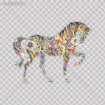 Decals Stickers Vinyl Colorful Horse Elephant KIds Lovely Play Room Car Window Wall Art Decor Doors Helmet Truck Motorcycle Note Book Mobile Laptop Size: 4 X 3.2 Inches Vinyl color print
