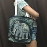 Kraft4Life NEW!! Hobo Boho Elephant Sling tote Bag Shoulder Bag Bohemian Design Purse Top Zip Handmade