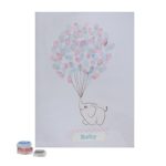Ginger Ray Little One Baby Elephant Finger Print Keepsake Guestbook, Mixed