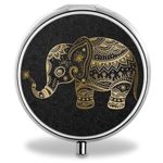 RUNDO Elephant Custom Personalized Silver Round Pill box Wallet Travel Kit Vitamin Decorative Box Protection Box
