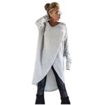 Sinzelimin Winter Autumn Elegant Womens Irregular Knitting Loose Sweatshirt Dress Pullover Long Tops Blouse (Gray, XL)