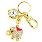 JAS Unisex Novelty Belt Fob/keychain Watch Elephant Gold Tone