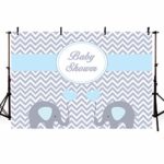 COMOPHOTO Elephant Cute Blue Backdrop for Photography Newborn Baby Shower Photo Booth Background Studio 1st Birthday Boy Party Decoration 7x5ft Fabric Banner