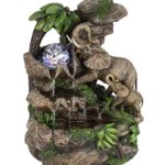 OK Lighting FT-1225/1L 11.00″ H Elephant Table Fountain