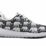 Tasbon for Women African Elephant Print Black Ultra Lightweight Breathable Mesh Athleisure Walking Shoes