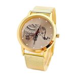 New Women Classic Gold Elephant Quartz Stainless Steel Wrist Watch