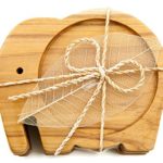 IYARA CRAFT Wood Coasters for Drinks Tea Cups Saucers,Table topper decoration set Elephant shape (Teak wood)