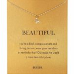 BECEDE Card Necklace Butterfly Palm Aliens Lotus Cat-Ears Lucky Bird Pendant Chain Necklace with Meaning Card