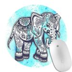 Durable Non Slip Rubber Mouse Pad Beautiful Pattern Desktop Mouse pad Computer PC Mouse Mat Diameter 310mm (Blue Elephant 8)