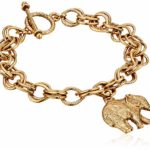 1928 Jewelry Women’s 14K Gold Dipped Elephant Charm Toggle Bracelet, Gold, One Size