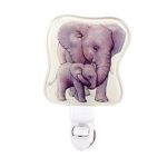 Liffy Glass Baby Bedroom Night Light Childs Wall Nursery LED Night Lamp for Kids Afraid of The Dark Elephant