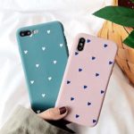 BONTOUJOUR iPhone 7/iPhone 8 Phone Case, Beautiful Art Little Heart Pattern Matte Surface Serie Cover Case Soft TPU 360 Degree Good Protection- Matte Little Heart-Pink