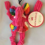 HuggleHounds Rainbow Knottie Pink Elephant Wee 6″ Dog Toy