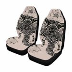 InterestPrint Custom Tribal Floral Elephant Car Seat Covers for Front of 2,Vehicle Seat Protector Car Mat Fit Most Car,Truck,SUV,Van
