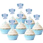 48 Pieces Cartoon Elephant Cupcake Toppers Cute Food Cupcake Picks Cake Top Decorations for Baby Shower Birthday Party Favor