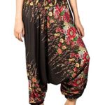 Boho Vib Women’s Rayon Elastic Waist 2 in 1 Aladdin Genie Harem Pants Jumpsuit