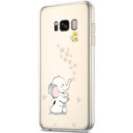 ikasus Case for Galaxy S8,Clear Art Panited Pattern Design Soft & Flexible TPU Ultra-Thin Transparent Flexible Soft Rubber Gel TPU Protective Case Cover for Galaxy S8 Silicone Case,Love Heart Elephant