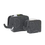 Little Love by NoJo Grey Felt Elephant Shaped Nursery Storage Caddys, Grey