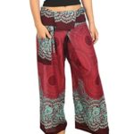 Lannaclothesdesign Women’s Thai Fisherman Pants Yoga Trousers Wide Legs Pants