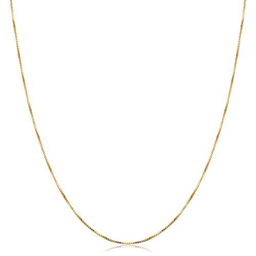 Kooljewelry 18k Yellow Gold 0.5 mm Venetian Box Chain Necklace (16, 18 ...