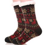 Womens Fuzzy Slipper Socks Warm Thick Heavy Fleece lined Fluffy Christmas Stockings Winter Socks