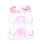 Galabloomer Baby Sleep Swaddle Blanket Large and Bow Headband Set 47 inch X 47 inch