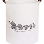 CLOCOR Collapsible Round Storage Bin/Large Storage Basket/Clothes Laundry Hamper/Toy Storage Bin (Queue Elephant)