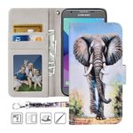 Samsung Galaxy J3 Emerge/J3 Eclipse Luna Pro/J3 Prime/Amp Prime 2 Wallet Case,MagicSky PU Leather Folio Flip Case Cover with Wrist Strap,Card Holder,Kickstand for Galaxy J3 2017, Elephant