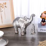 ZJ Whoest Elephant Statue. Elephant Decor Brings Good Luck, Health, Strength. Elephant Gifts for Women, Mom Gifts. Decorations Applicable Home, Office, Bookshelf TV Stand, Shelf, Living Room – Silver