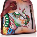 Anna by Anuschka Leather Small Multi Compartment Zip-Around Organizer, Retro Elephant