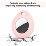 MOFREE Silicone Case Compatible for Apple AirTags 2021 Tracker Protective Holder with Bling Elephant Keychain, Easy Carry AirTag Cases Cover for Keys, Backpacks, Liner Bags(AirTag Not Include)(Pink)