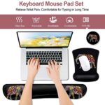 Ergonomic Mouse Pad with Gel Wrist Rest Support, Cute Colorful Elephant and Black Background Mouse Pads Desktop Decoration?Suitable for Office Typing, Games Mouse Pads Non-Slip, Relieves Wrist Fatigue