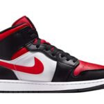 Nike Men’s Air Jordan 1 Mid Shoes, White/Black-red, 11.5