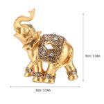 Buachois Elegant Statue Resin Feng Shui Golden Sculpture Wealth Lucky Elephant Figurine with Trunk Facing Upwards for Home Office Decoration(9x9cm S)