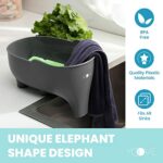 Kitchen Sink Drain Basket | Elephant Drain Basket & Rack | Multi Functional Filtering Drain for Shelf Corner | Kitchen Sink Drain Strainer for Food | Large Dish Drainer for Fruits, Vegetables & More
