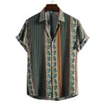 Mens Summer Tropical Shirts Short Sleeve Button Down Hawaiian Elephant T-Shirt Regular Fit Casual Beach Dress Shirt Black